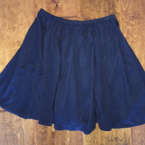brandy dark blue suede circle skirt