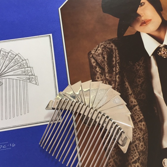 🎉HP🎉Vintage Sterling Hair Jewelry💕Gaucho Fan - Picture 2 of 3