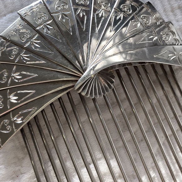 🎉HP🎉Vintage Sterling Hair Jewelry💕Gaucho Fan - Picture 3 of 3