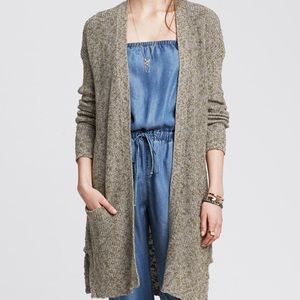 Olive green long cardigan
