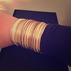 White and Gold Cuff Bracelet