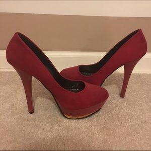 Michael Antonio Red "Faux" Suede Shoes
