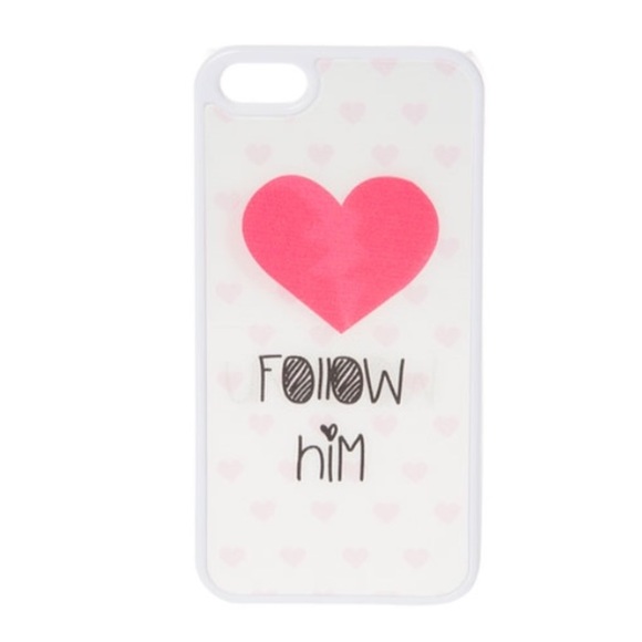 Follow/Unfollow Him Heart Print Cover for iPhone 5