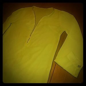 Sheer Zip down shirt