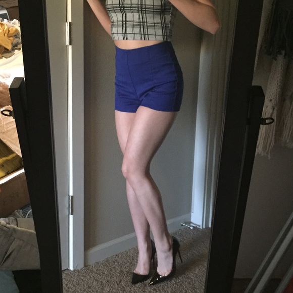 UO kimchi blue bright blue high waist shorts 0