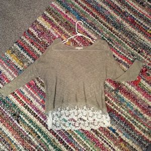 Sweater with lace trim