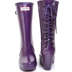 Hunter | Verbier Lace Up Wedge Rain boot