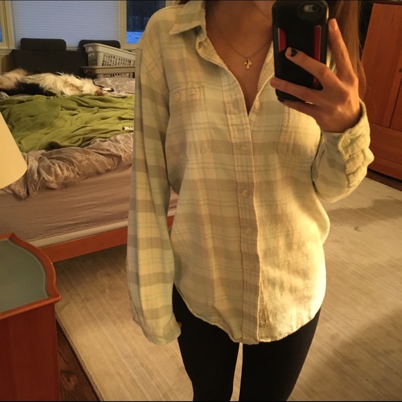 Powder blue oversized flannel