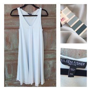 Eileen Fisher blue slip dress with flare. Size PM