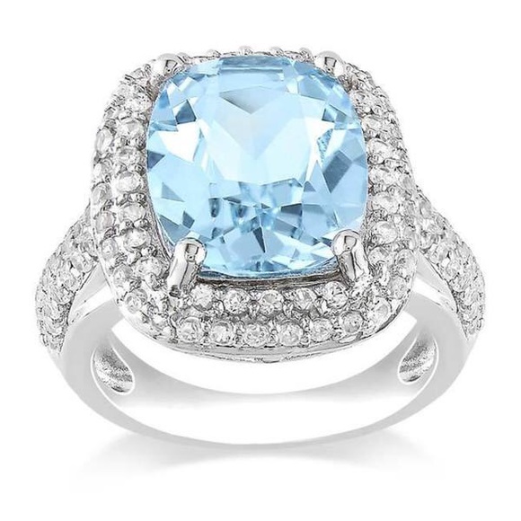 Miadora | Sterling silver cushion cut topaz ring