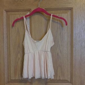 Lace light pink crop top