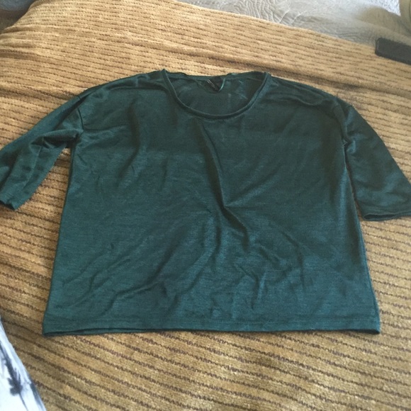 Quarter sleeve Forrest green top