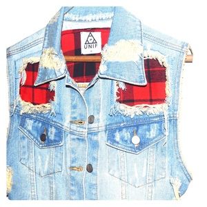 UNIF Jean and Plaid Vest