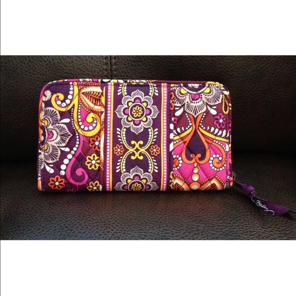 Vera Bradley Safari Sunset Zip Around Wallet