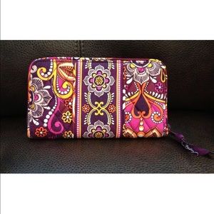 Vera Bradley Safari Sunset Zip Around Wallet