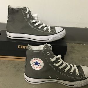 Grey high top converse