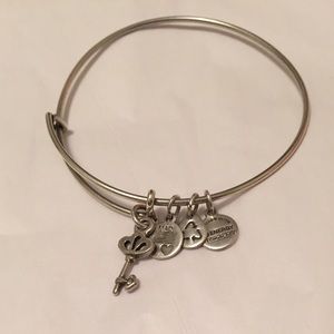 Alex & Ani silver skeleton key bangle
