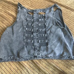 Stone grey crop top