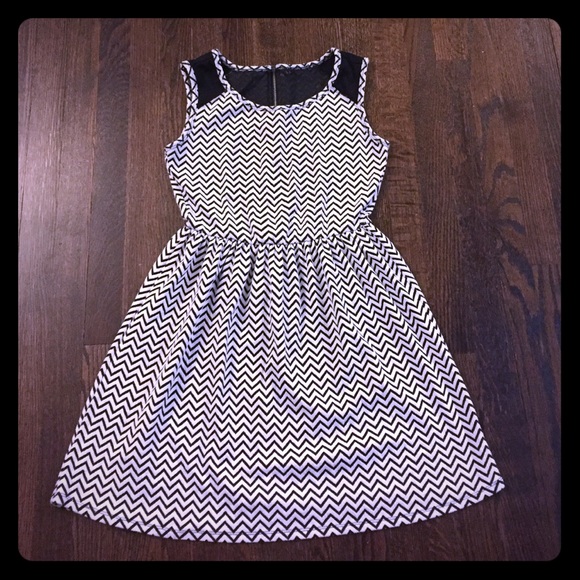 Soft Chevron fit and flare dress
