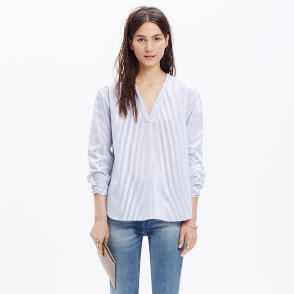 MADEWELL CONSTANT SHIRT IN STRIPE - EUC