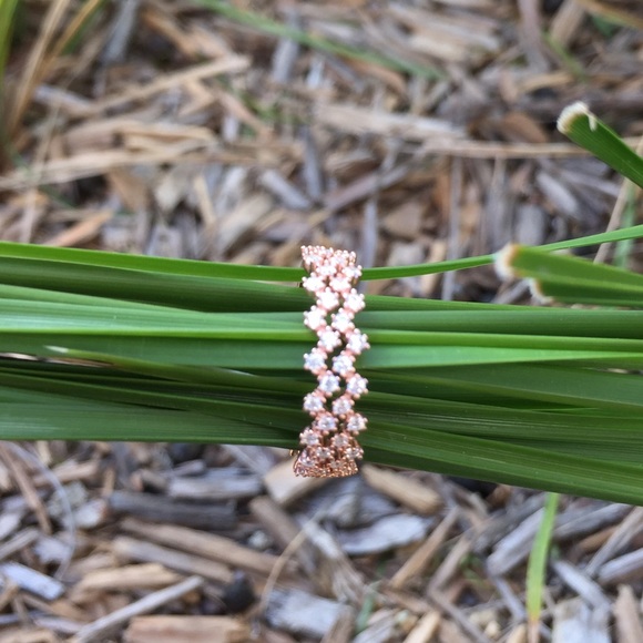 Sterling Silver Double Stackable CZ ring - Picture 2 of 2