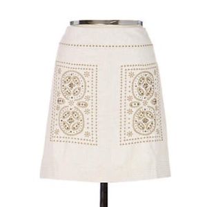 Gold Anthropologie skirt