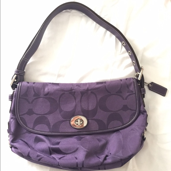 Coach purple large signature purse/bag