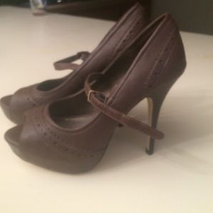 Fergalicious coco brown leather heels
