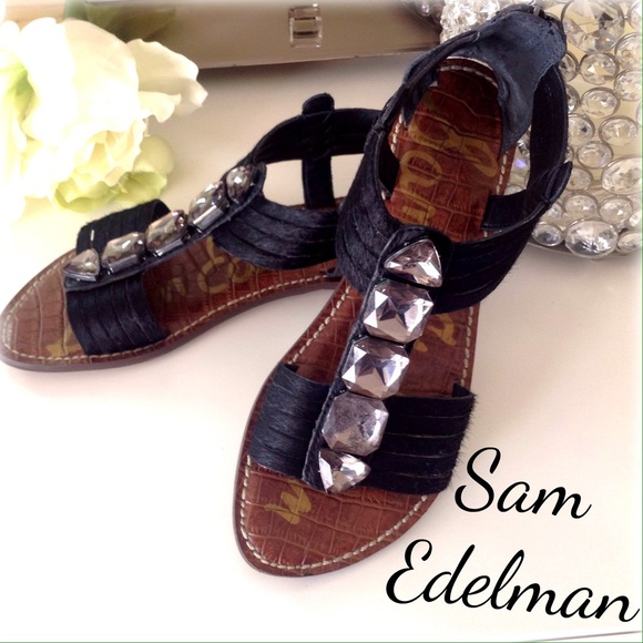 Sam Edelman Shoes - SAM EDELMAN faux fur/jeweled gladiator sandals