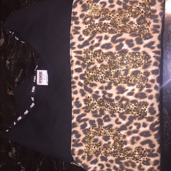 PINK Victoria's Secret Tops - "Pink" Cheetah Crew Neck