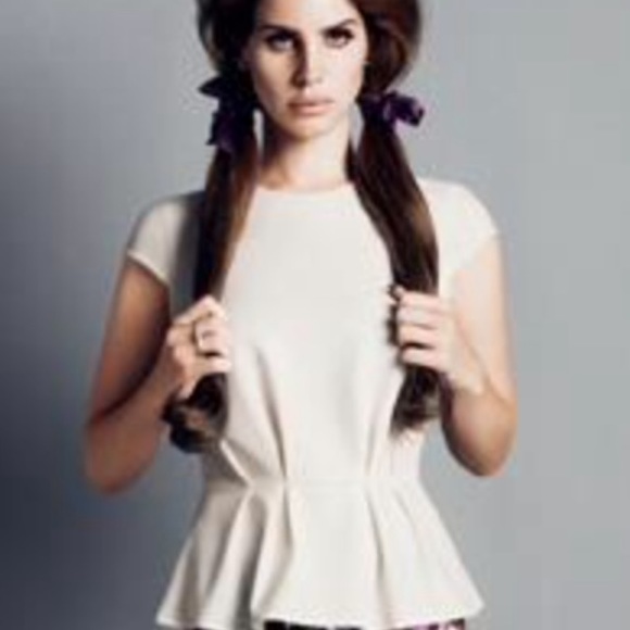 H&M white peplum blouse 2
