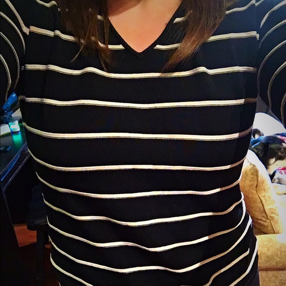 Black and White Sweater Blouse