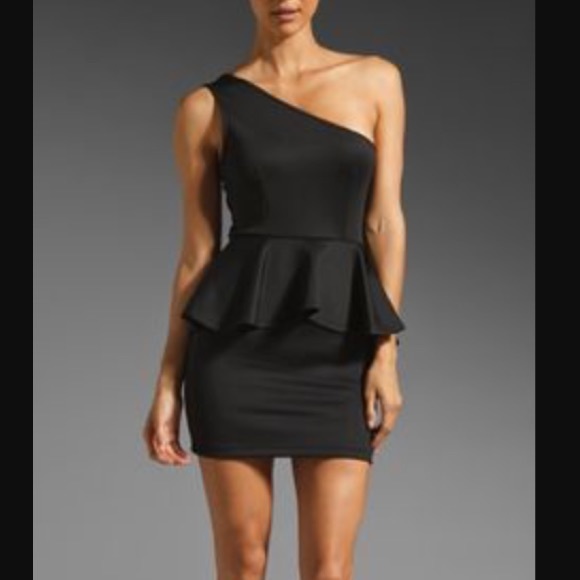 Lovers + Friends Dresses & Skirts - One shoulder peplum fitted dress