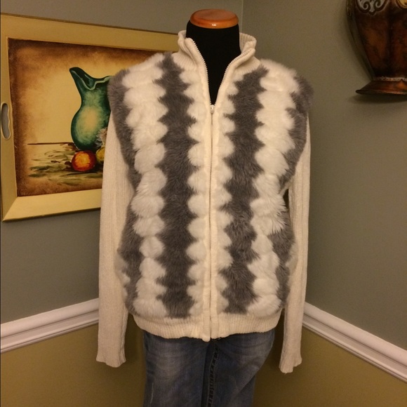 Faux Fur Zip Sweater