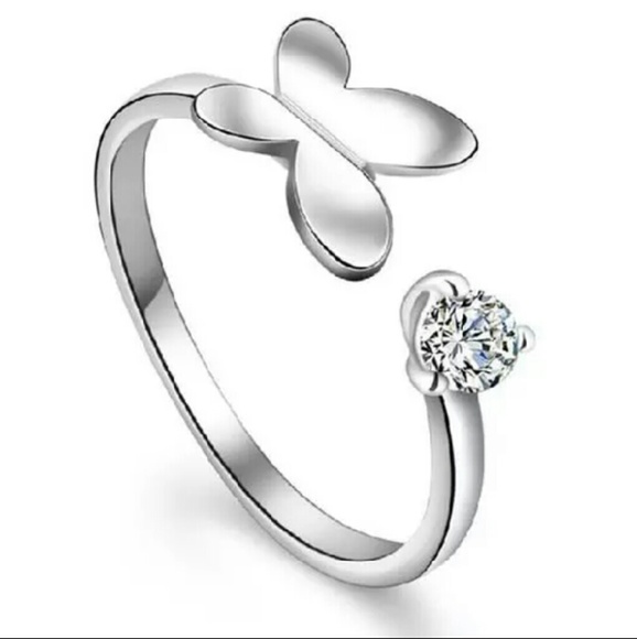 .925 CZ butterfly ring