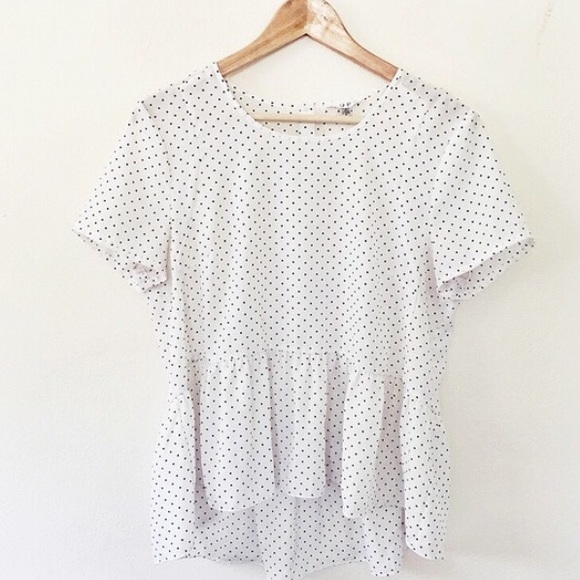 Polka dot peplum top