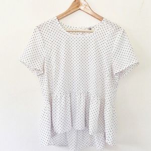 Polka dot peplum top