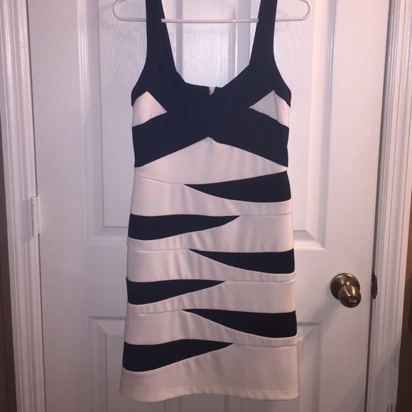 Black & White Fitted Dress