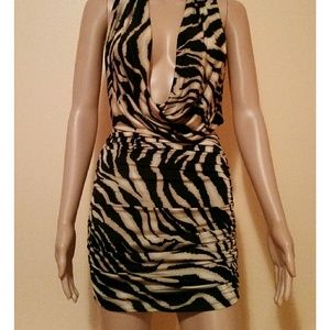Animal print halter dress