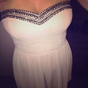 Guess Tan Embroidered Cocktail Dress