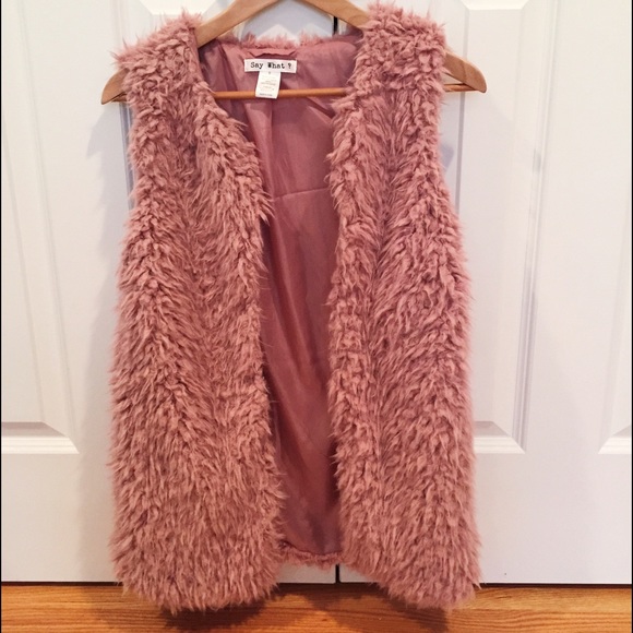 Jackets & Blazers - Faux-fur vest- blush
