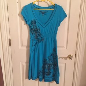 Rock & Roll Cowgirl Blue Knit Dress