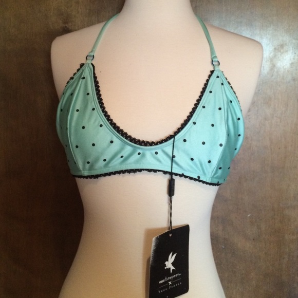 One teaspoon halter hard candy mint swim suit top