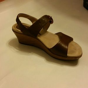 Dansko brown leather wedge sandle