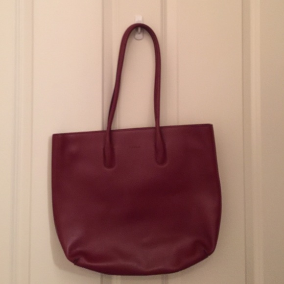 New Furla Burgundy Red Shoulder Tote Bag