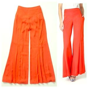 Anthropologie Leifsdottier kimono satin wide legs