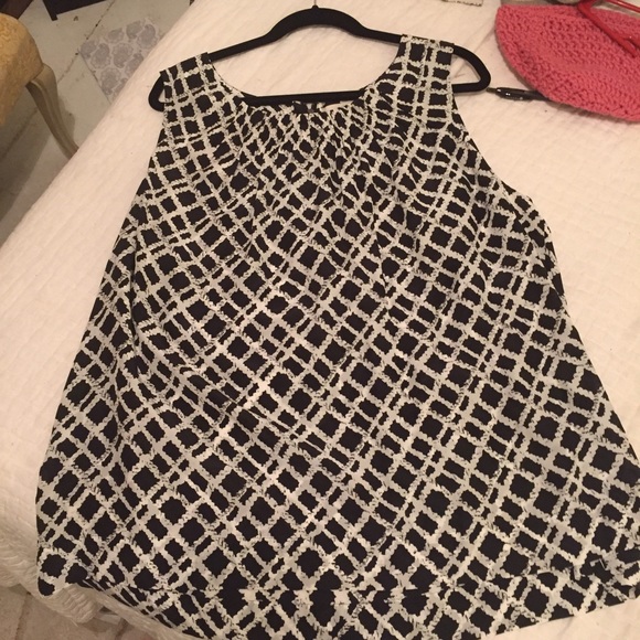 Black & White Silk Blouse