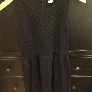 Jcrew crew black dot dress.