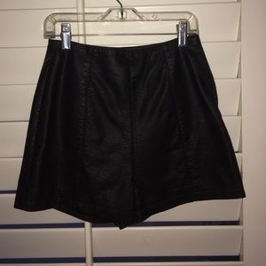 Topshop faux leather shorts