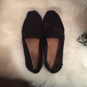 Black crochet Toms